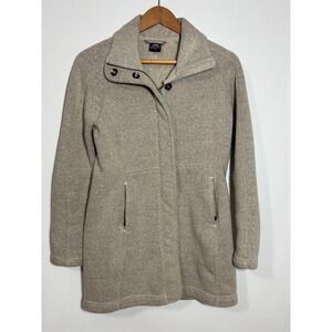 Kuhl Highland Long Jacket Natural Beige Womens Sz S Full Zip Outdoors Cabincore